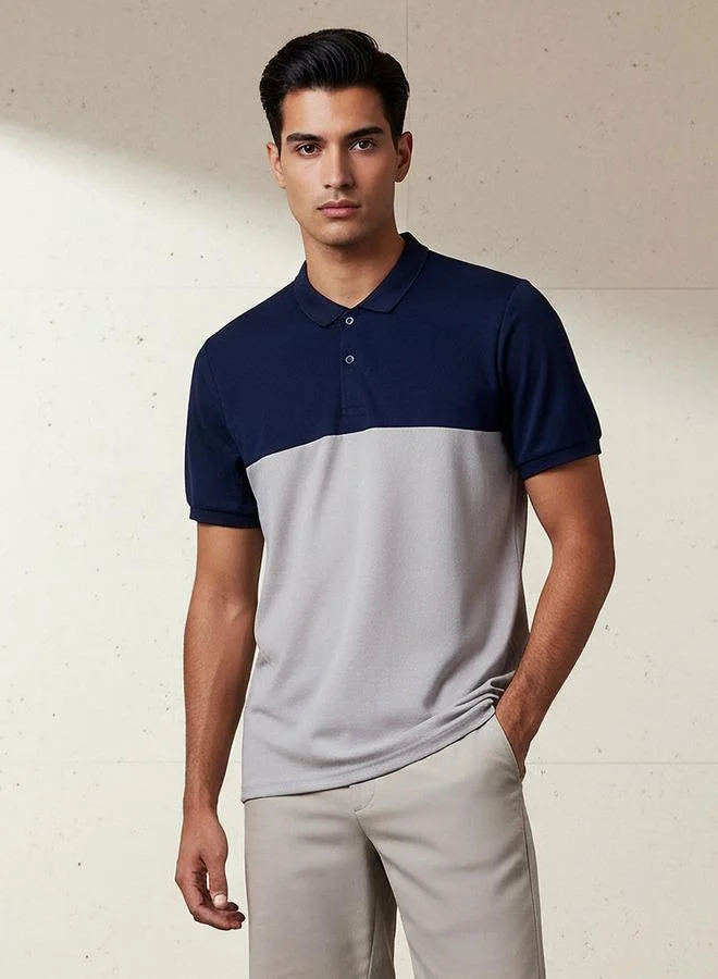 سبلاش فيڤ Men Short Sleeves Colourblock Polo T-shirt